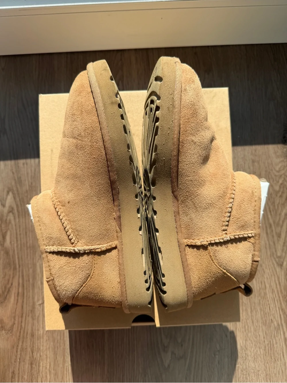 UGG Women’s Classic Ultra Mini Boot in Chestnut Brown Suede